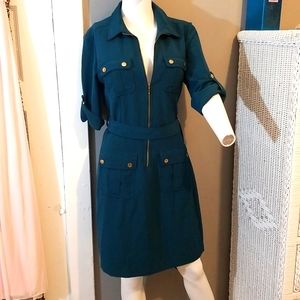 Sheragano Hunter Green dress NWOT